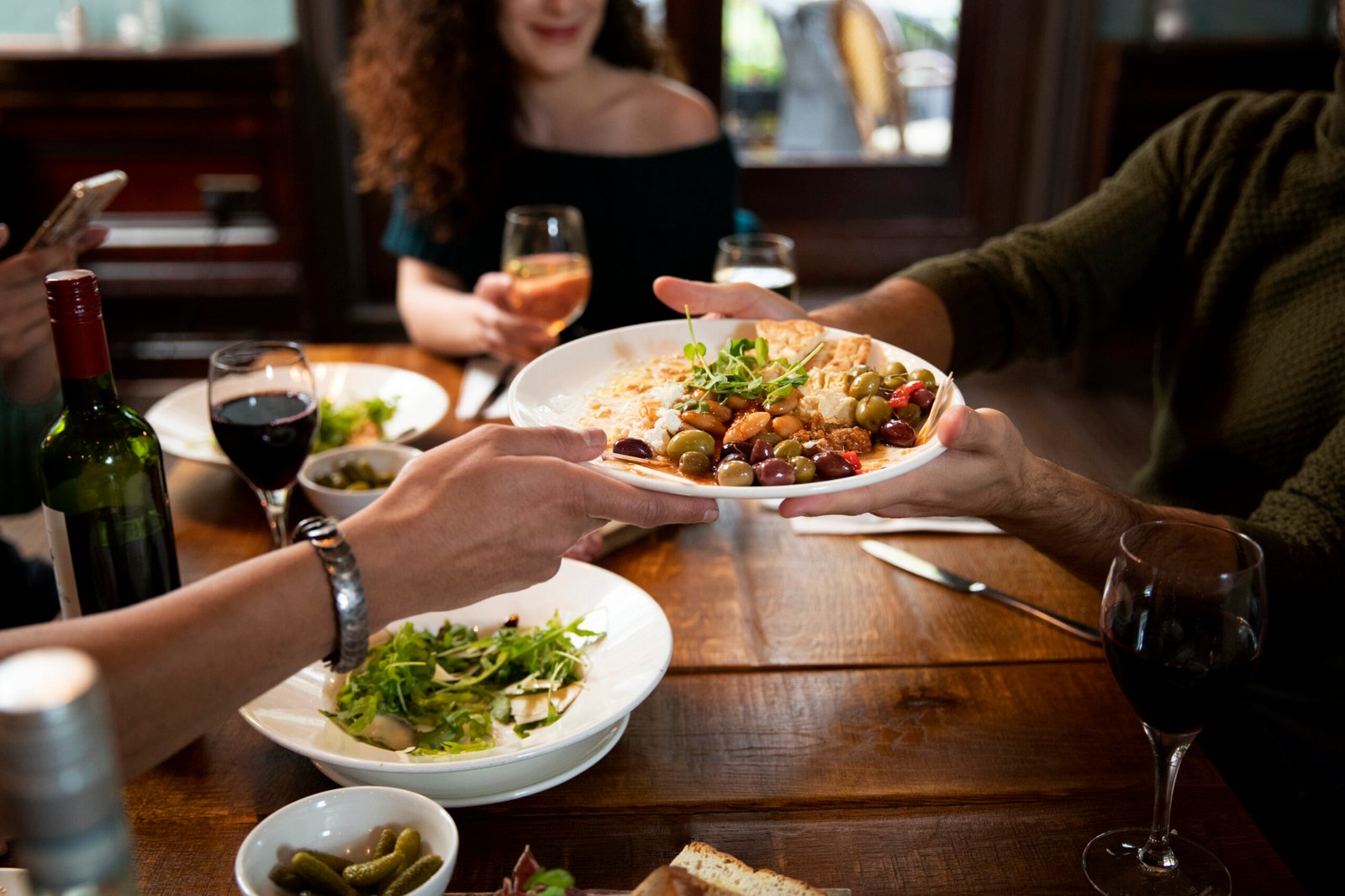 Close Up Hands Holding Food Plate Close Up Hands Holding Food Plate